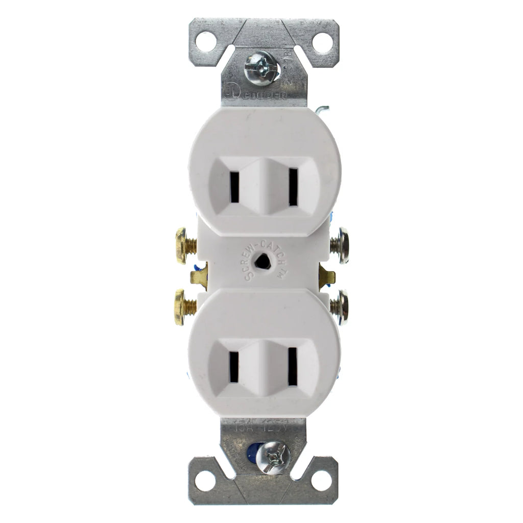 Duplex Outlet, Non-Grounding, 2-Wire, 15-Amp, 120-Volt, White, (10-Pack) N84367
