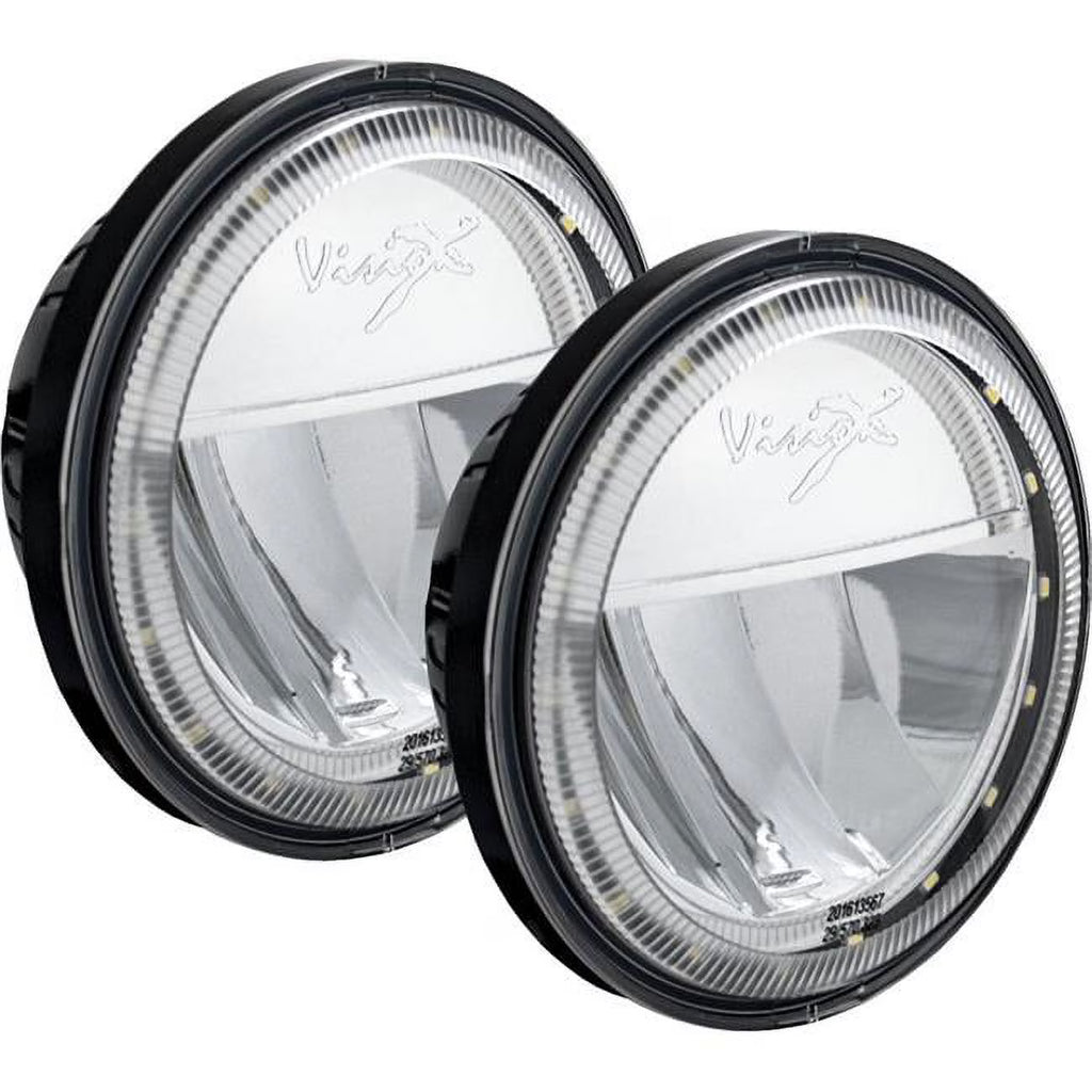 4.5 in. Round Chrome LED Headlight with Halo - Set of 2 N889047