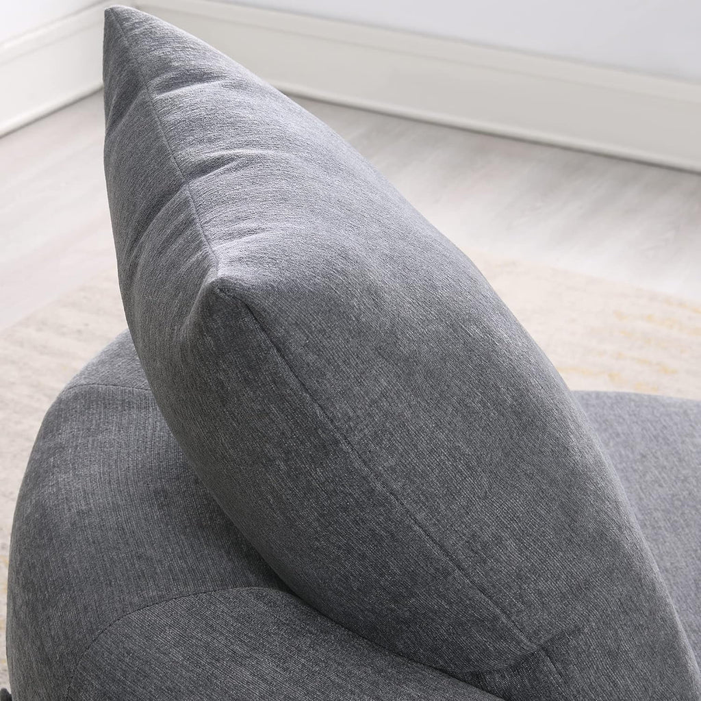 Light Gray Accent Barrel Chair with Pillow F540063