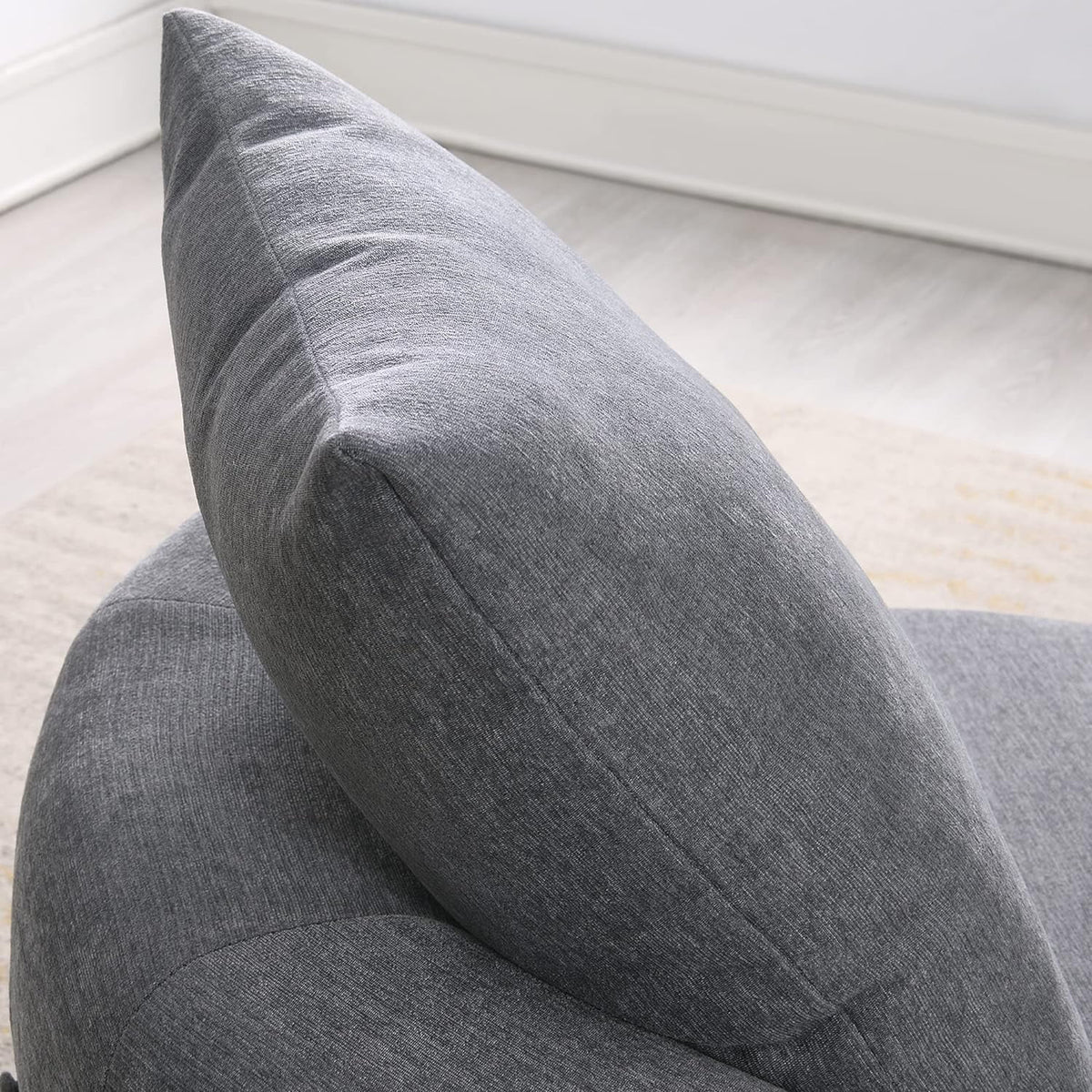 Light Gray Accent Barrel Chair with Pillow F540063