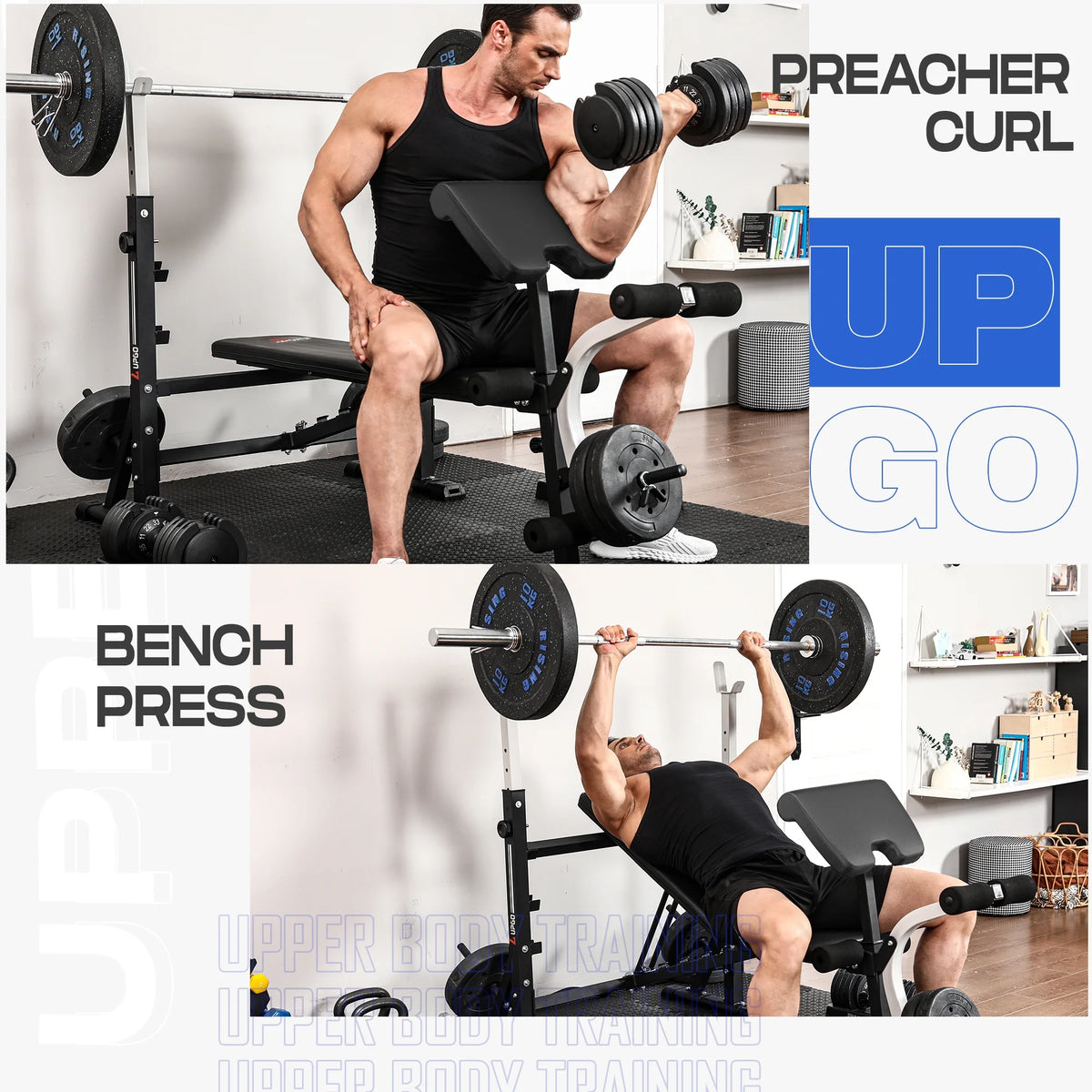 Standard Weight Bench with Preacher Curl Pad and Leg Developer S16464