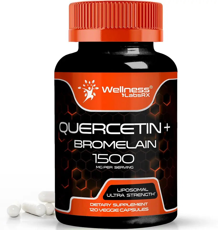 1500mg Quercetin with Bromelain Capsules 120 Count U9338