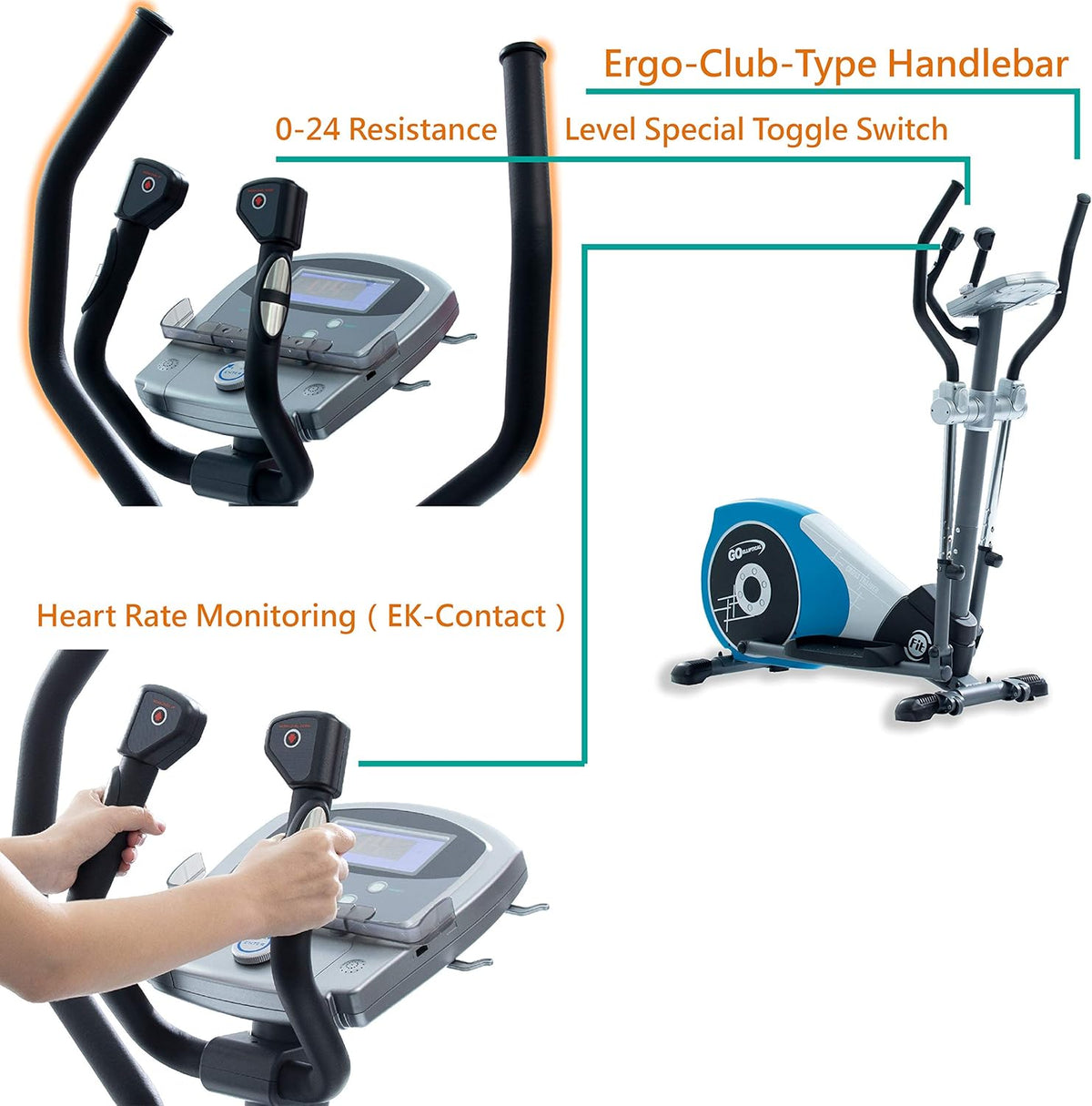 Elliptical Exercise Cross Trainer with Adjustable Arms and Pedals L5000