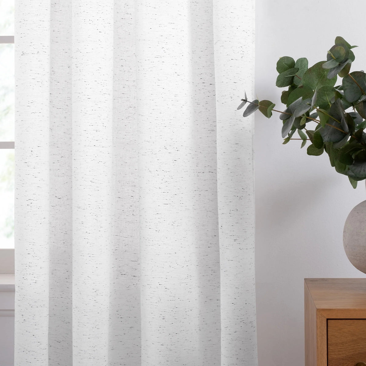 Organic Cotton Window Curtain Pair White 84 D333