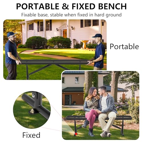 Heavy Duty Metal Park Bench with Portable Frame Z716