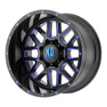 Black Milled Blue 20x10 5x5 -24mm Wheel R222677