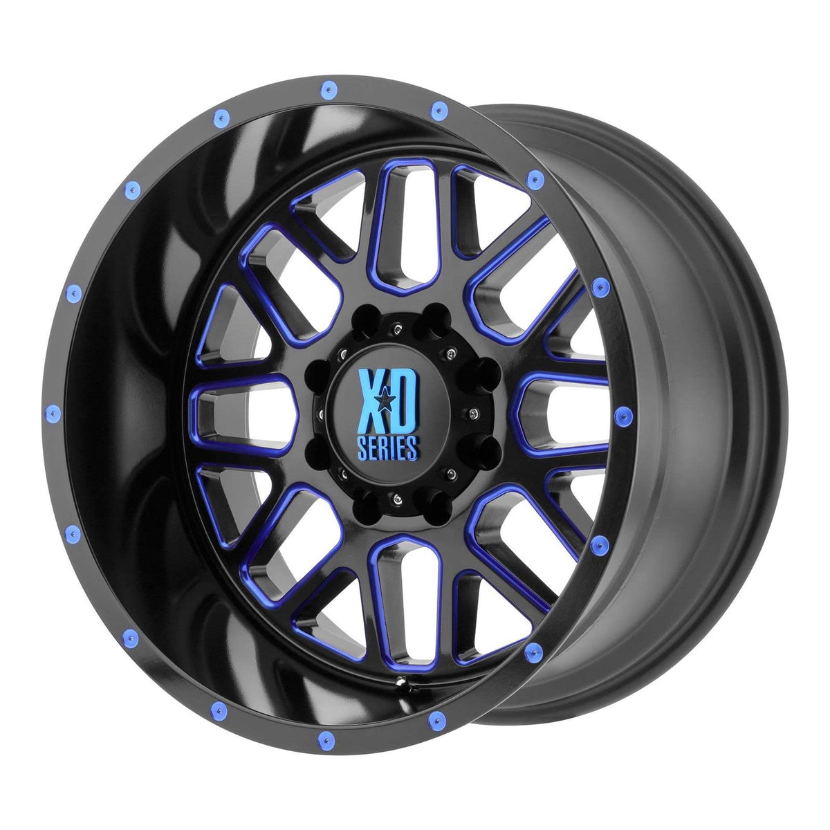 Black Milled Blue 20x10 5x5 -24mm Wheel R222677