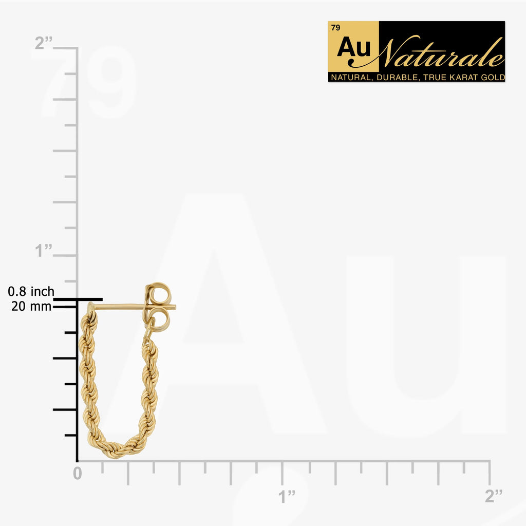 10k Yellow Gold Rope Chain Earrings H532978