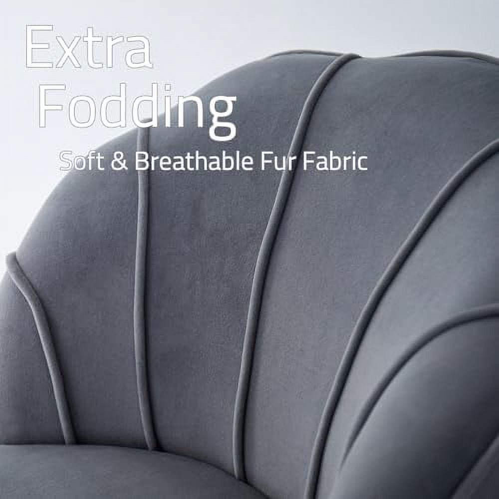 Grey Velvet Wingback Accent Chair with Ottoman C811