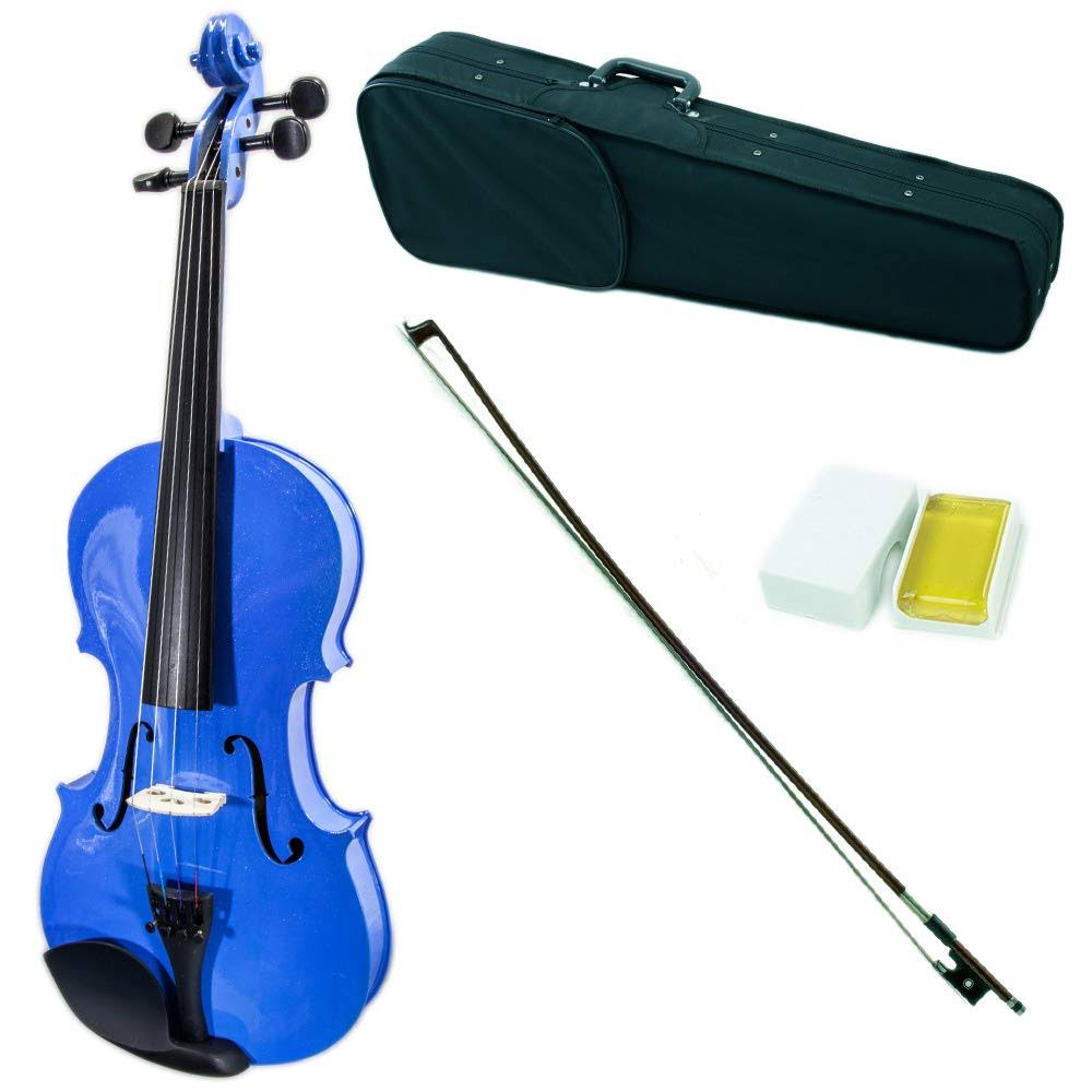 Blue Solidwood Violin with Brazilwood Bow and Case S52818
