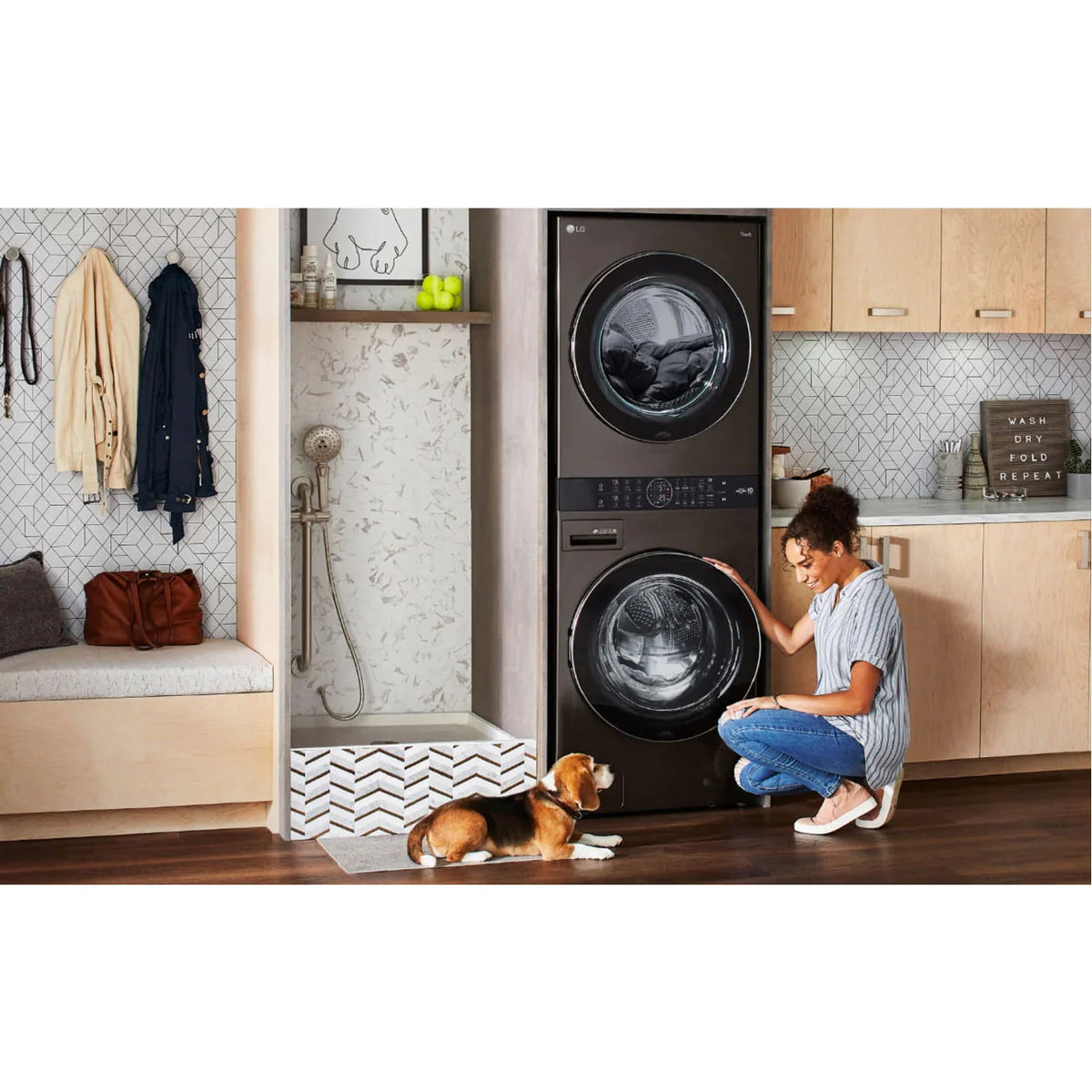 White Combination Washer Electric Dryer E456