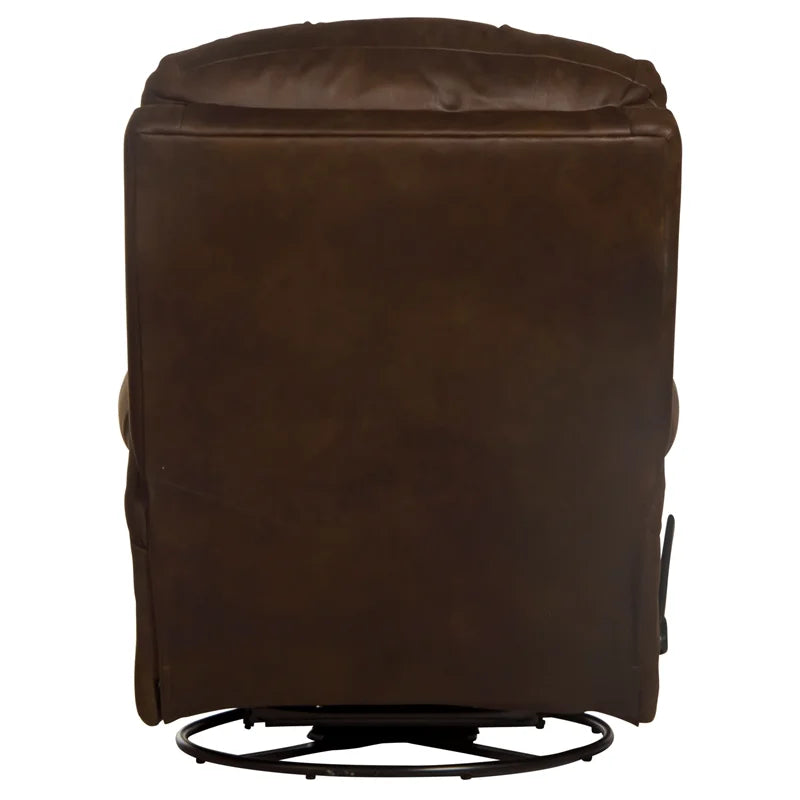 Brown Polyester Swivel Glider Recliner D8688