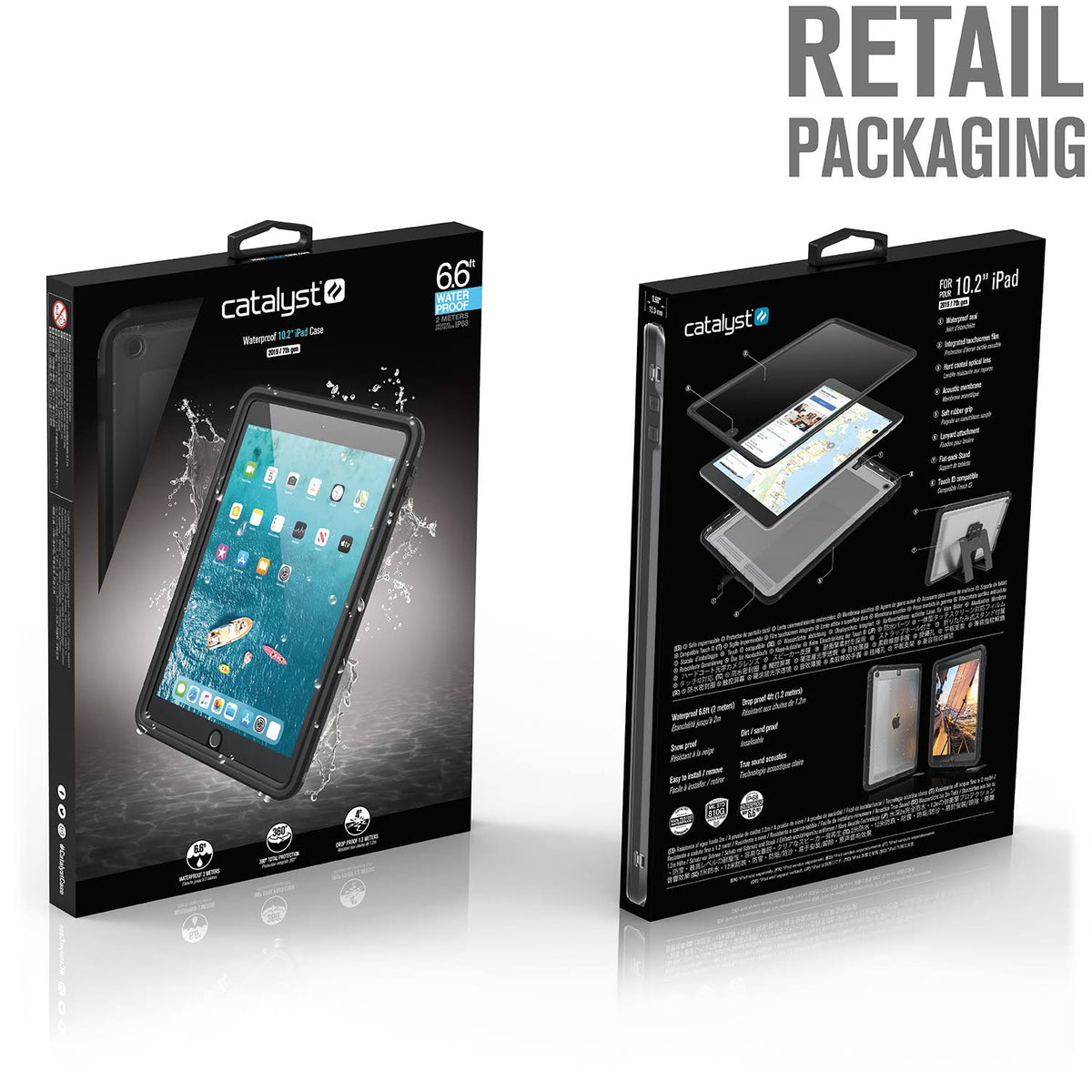 Black Waterproof Case for iPad 10.2in 7th Gen H3345