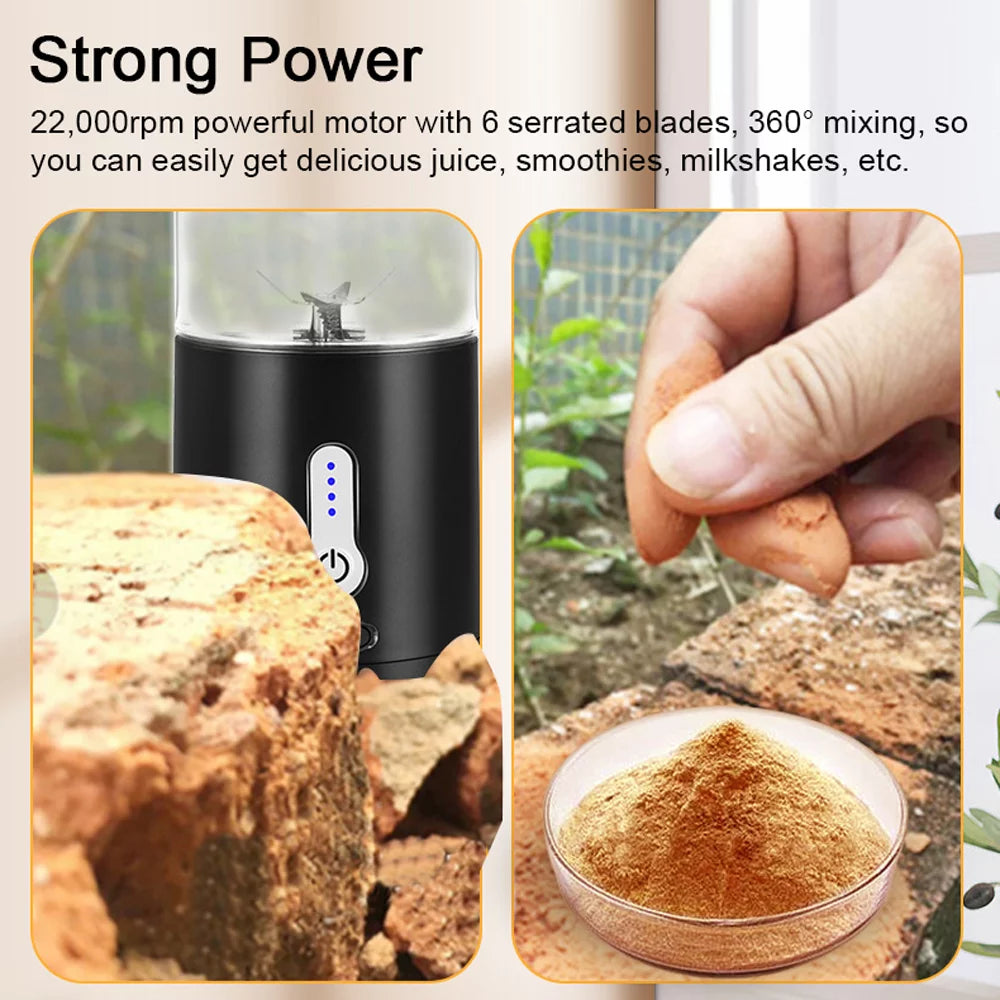 Portable Rechargeable USB Blender 530ml 6 Blades Y958