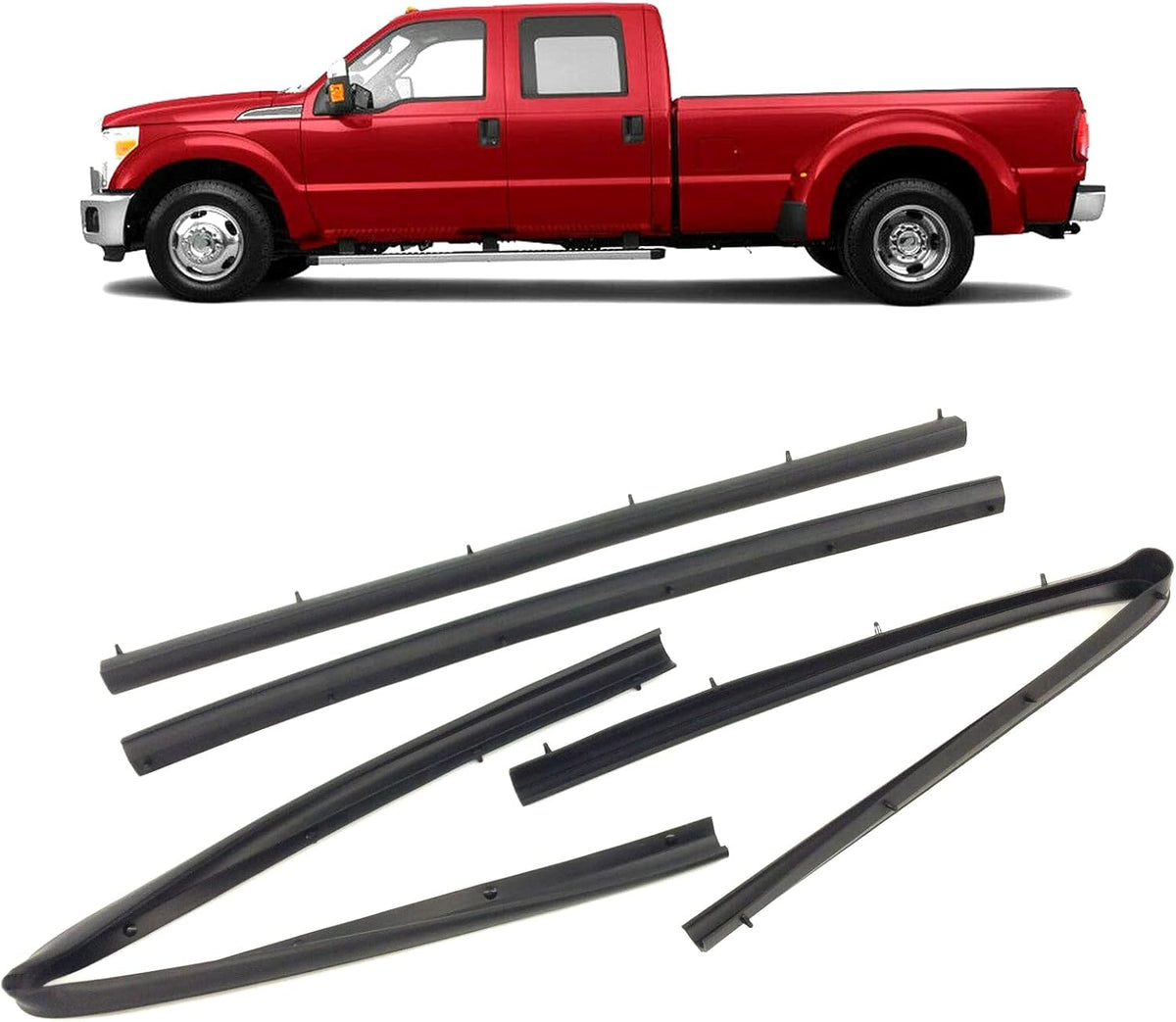 Set of 4 Front & Rear Door Window Trim Seal Rubber Weatherstrip Kit K620791