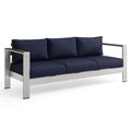 Aluminum Patio Sofa in Silver Navy E619634