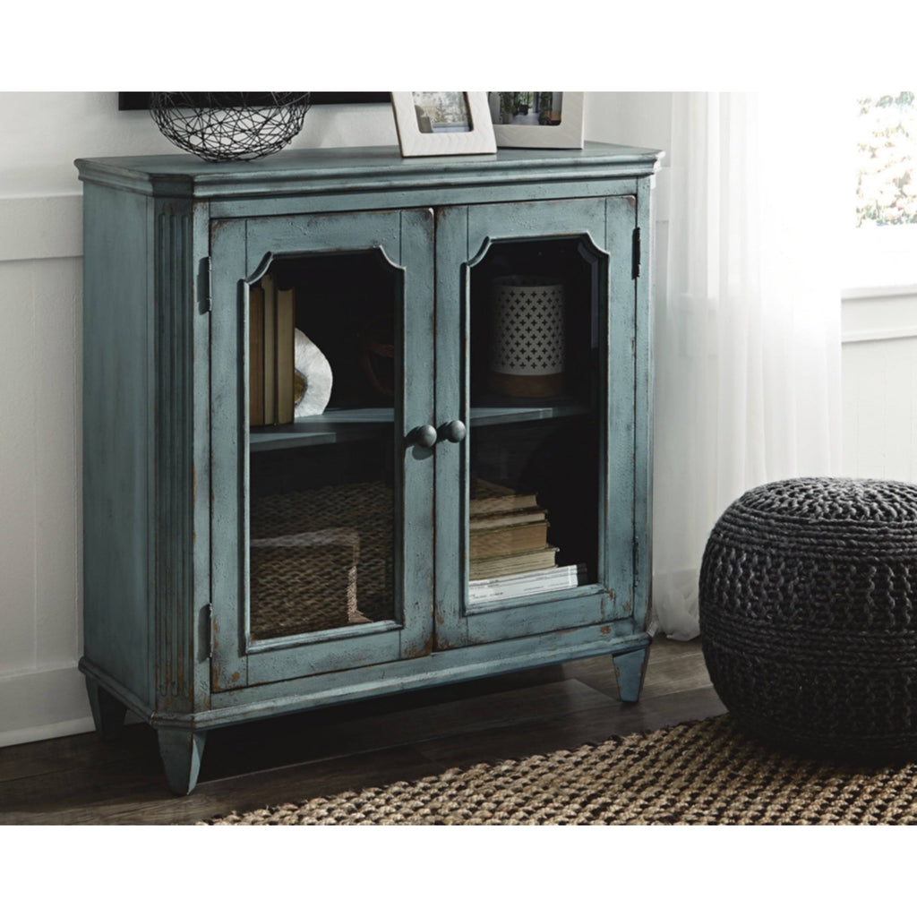 Antique Teal Door Accent Cabinet O775127