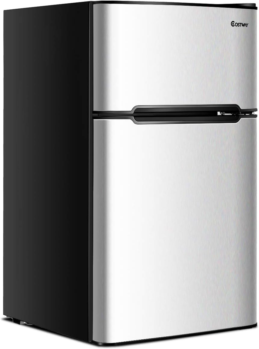 Compact Refrigerator, 3.2 cu ft, 2-Door Mini Fridge with Reversible Door, Grey M300