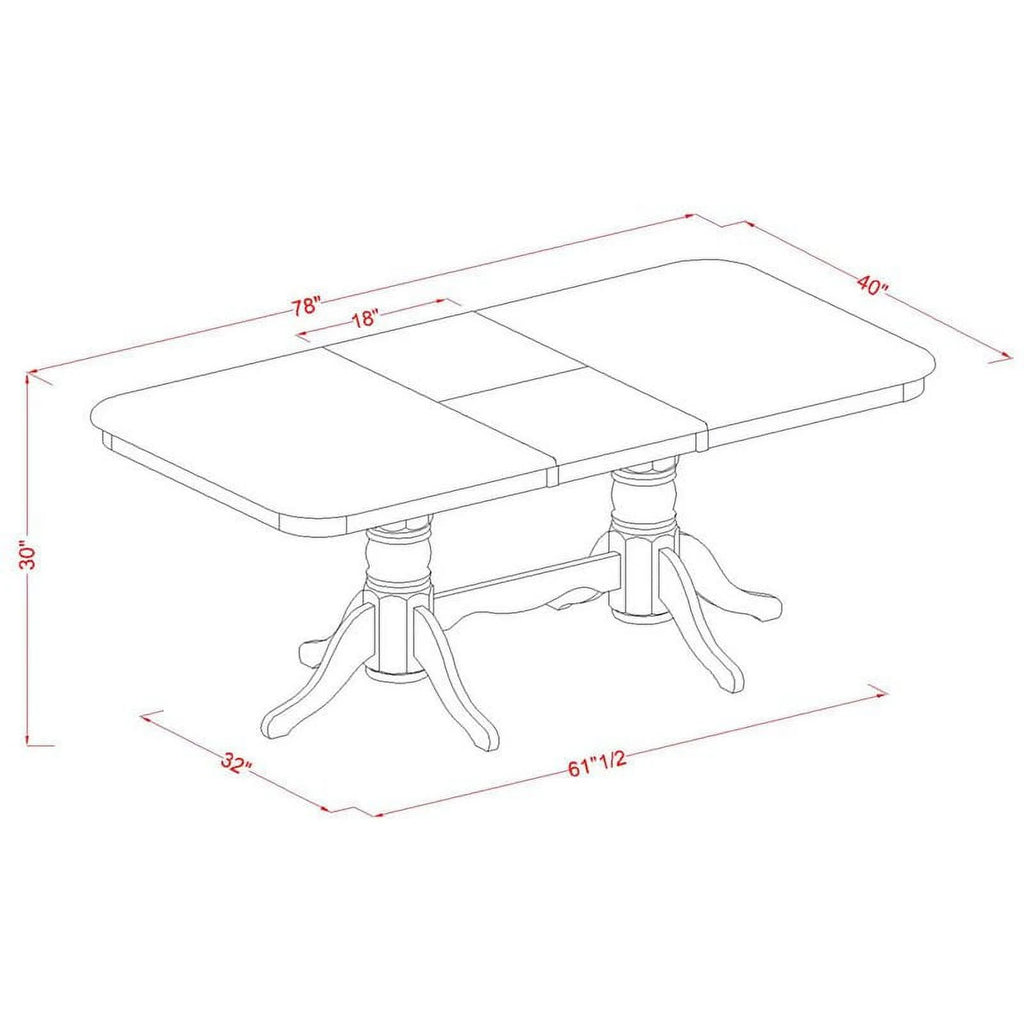 9-piece Wood Table and Dining Chairs X3201