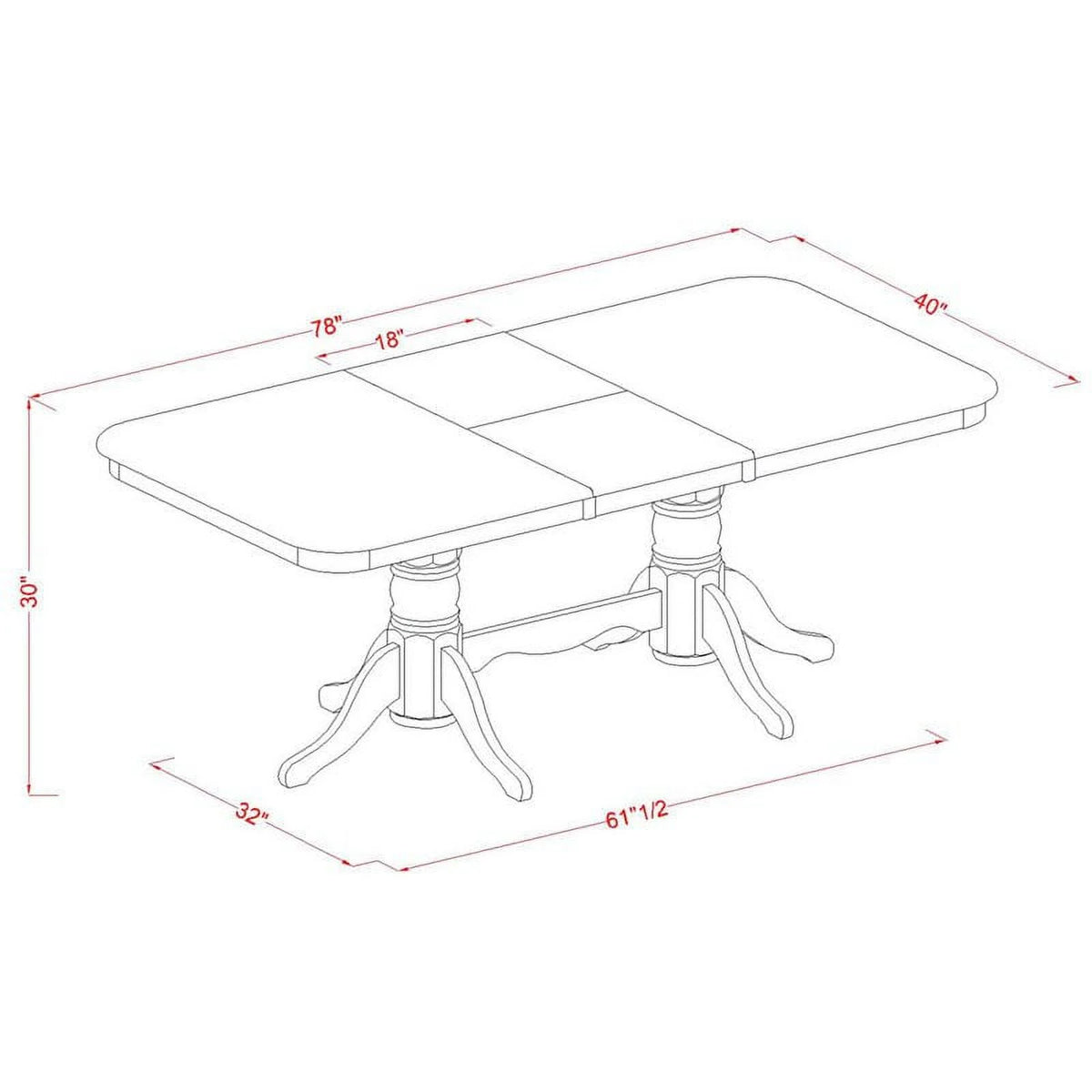 9-piece Wood Table and Dining Chairs X3201