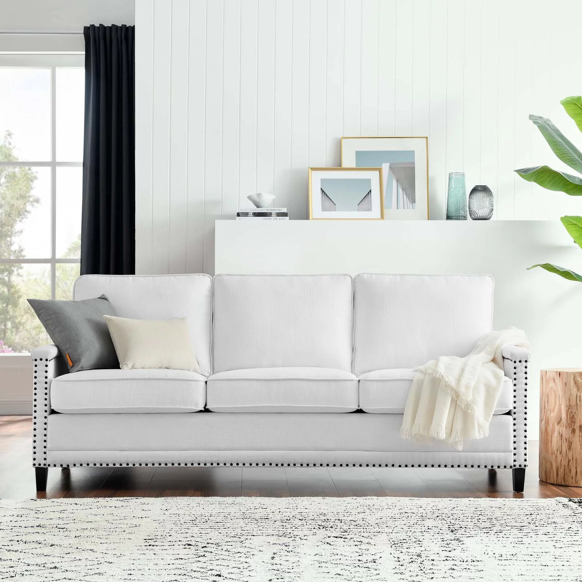 White Fabric Sofa A900