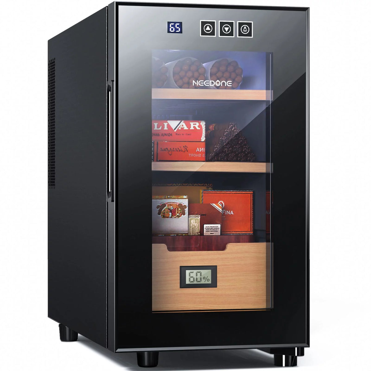 48L Electronic Cigar Cabinet with Spanish Cedar Wood Shelves V557368