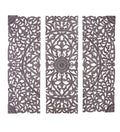 Handmade Gray Carved Floral Wall Décor, Set of 3 X41497