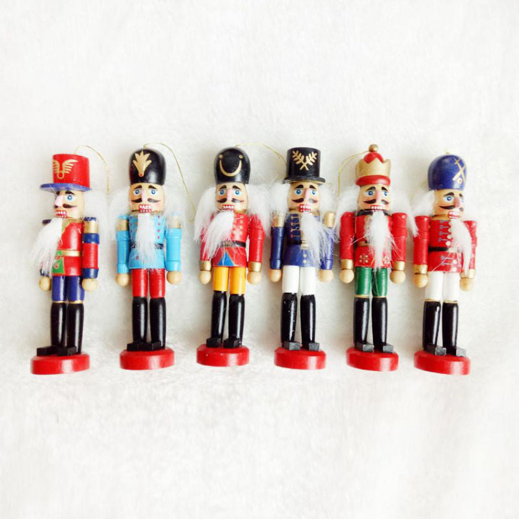 Wooden Nutcracker Puppet Doll Toys, 6 Pieces R704202