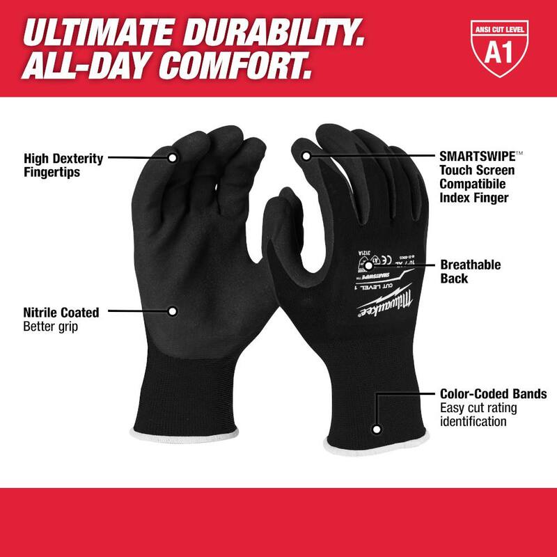 Black Nitrile Cut Resistant Work Gloves R1578