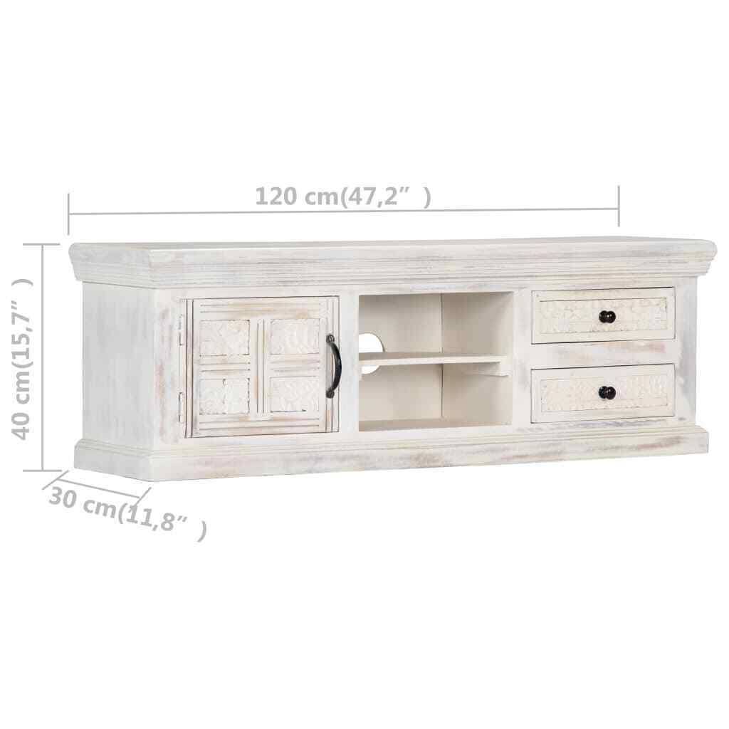 White Solid Mango Wood TV Cabinet A731694