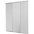 Smooth Flush Primed Solid Core MDF Interior Closet Sliding Door with Chrome Trim L13388