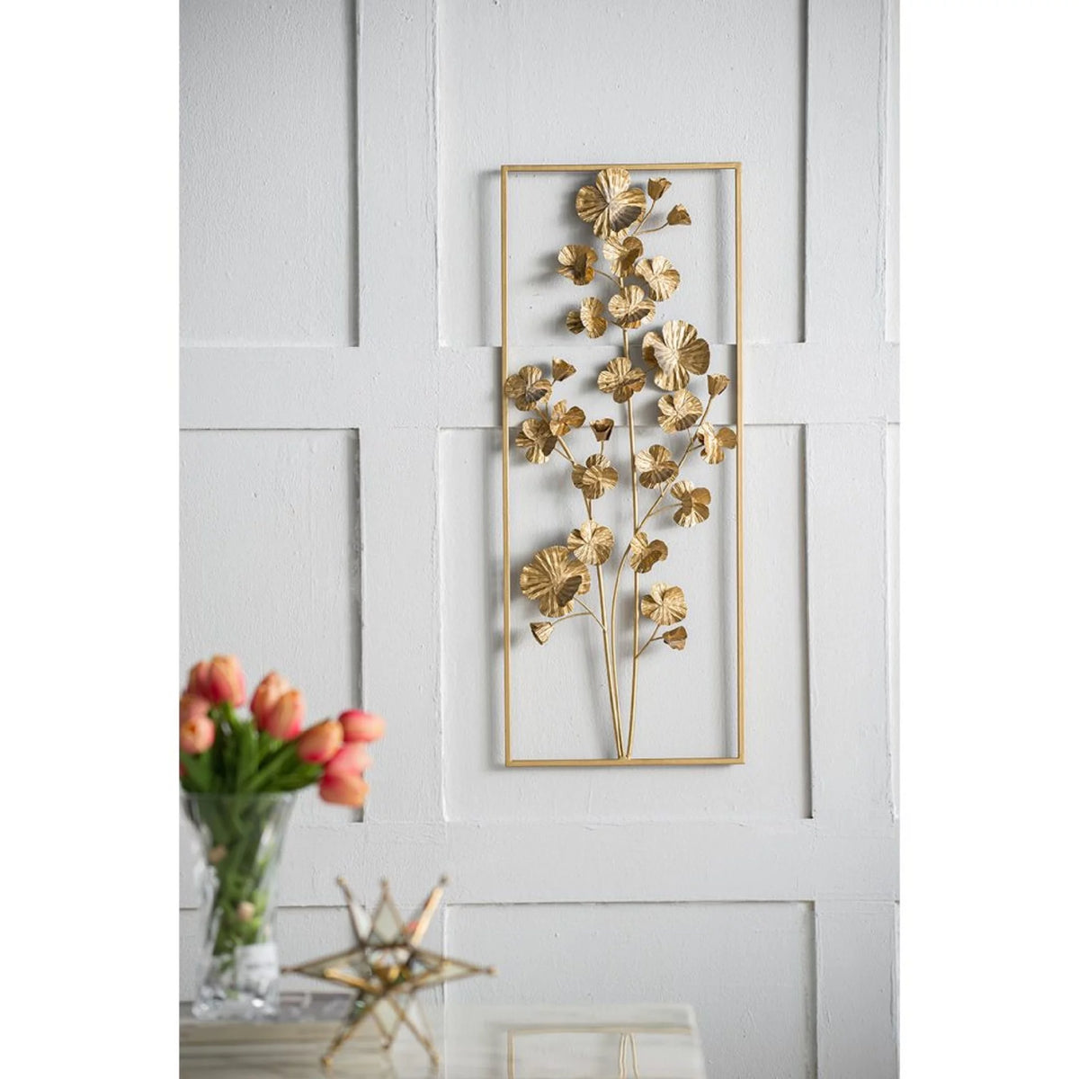 30" Gold Rectangular Wall Art Decor I58429