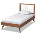 Ash Walnut Finished Wood Twin Size Platform Bed S43761