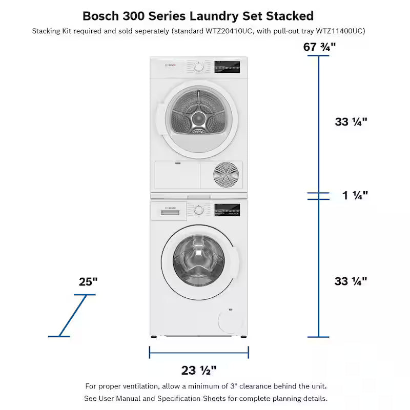 24 in. Laundry Stacking Kit with Shelf in White H99221