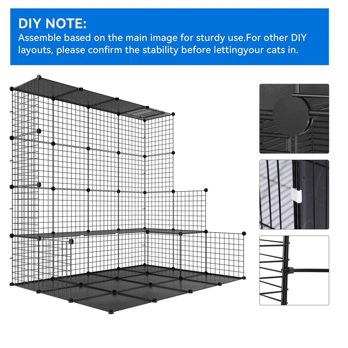 2-Tier Indoor Cat Cage Pet Playpen E373