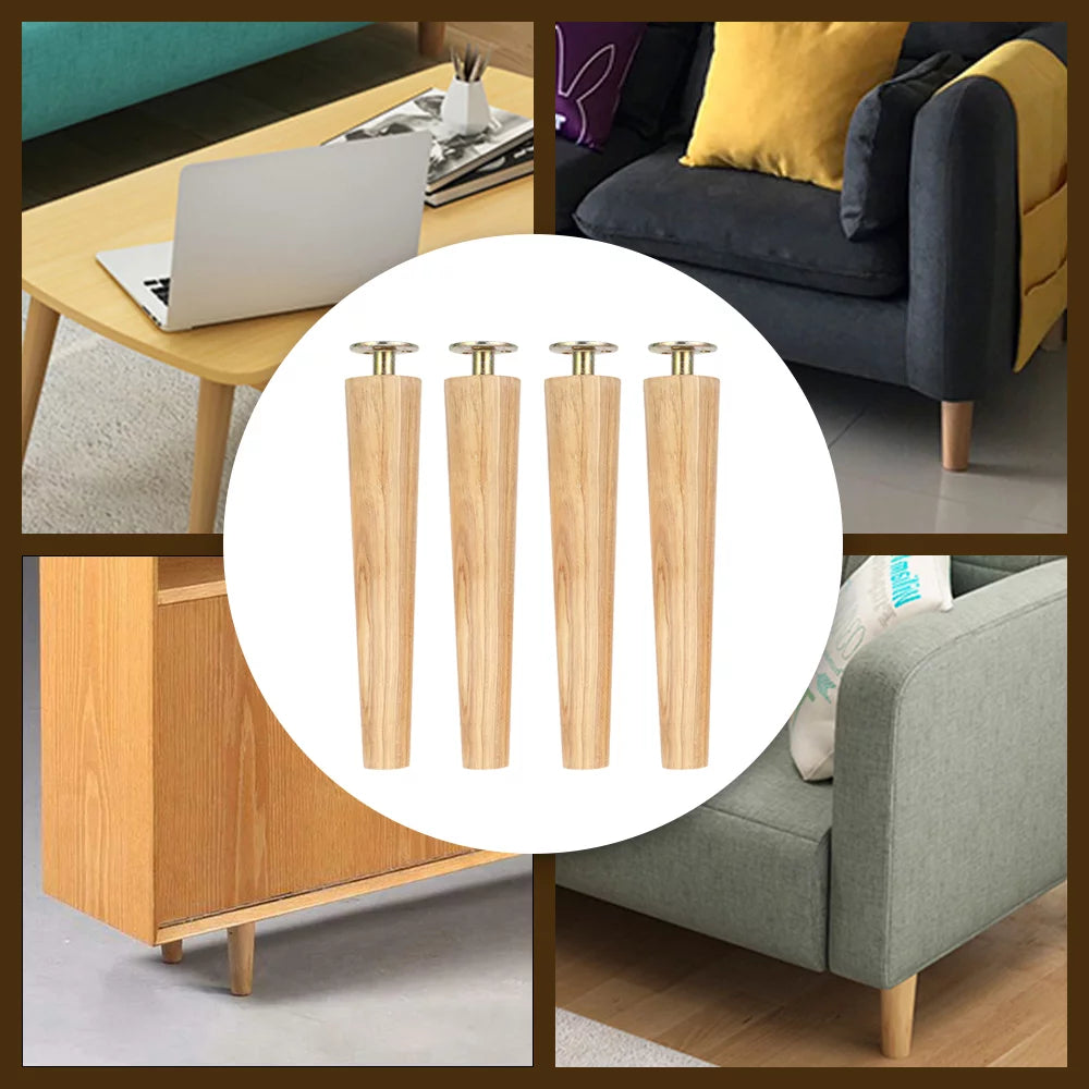 Wood Tapered Furniture Legs Set of 4 H8032