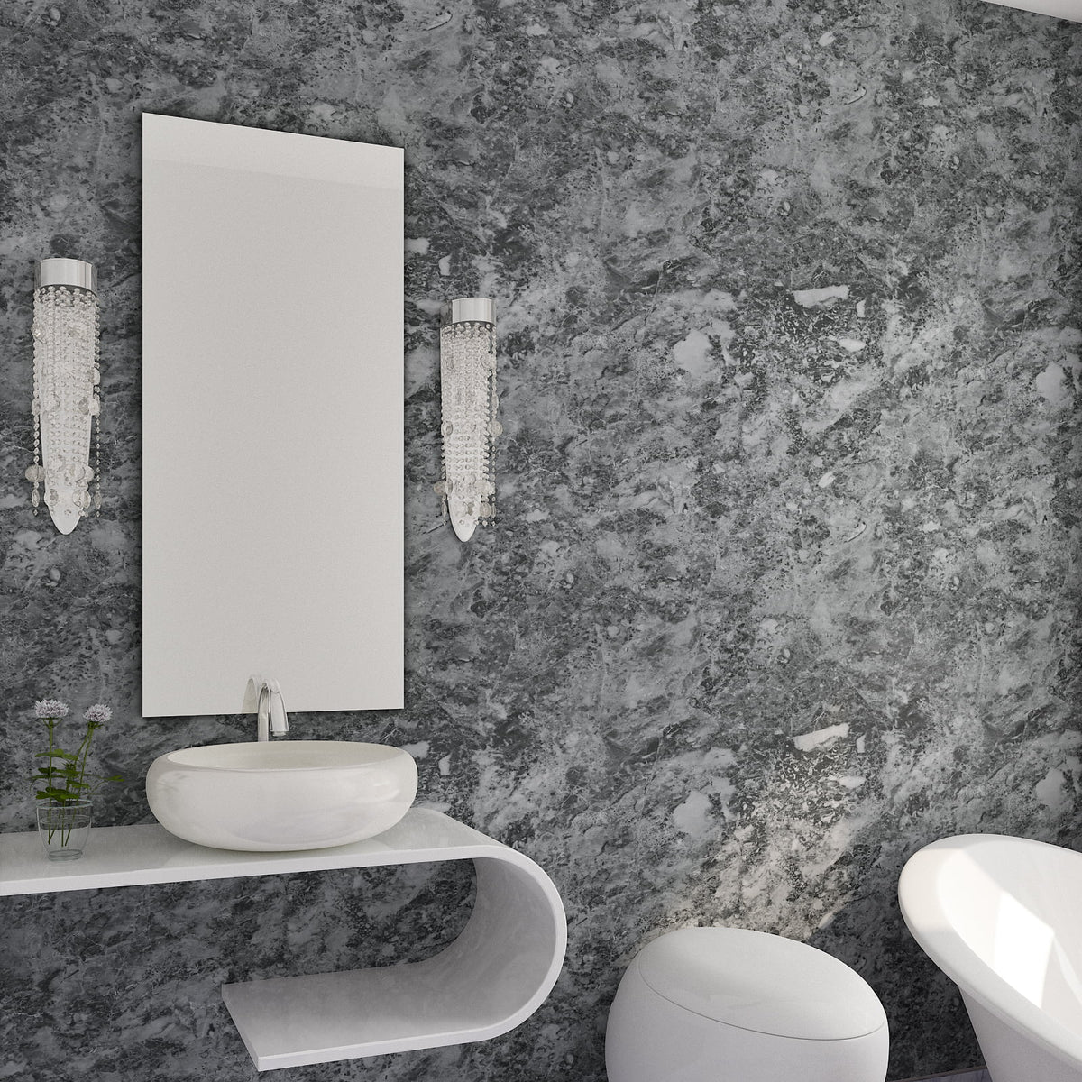 Charcoal Grey Marble Contact Paper Self Adhesive Waterproof Vinyl Wallpaper I440