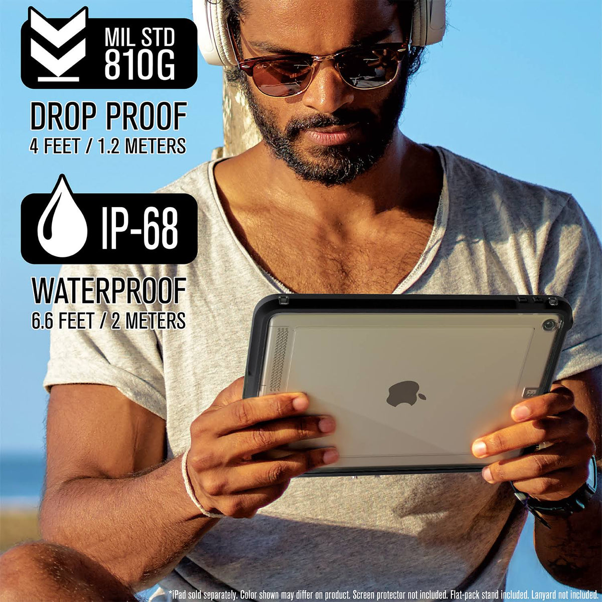 Black Waterproof Case for iPad 10.2in 7th Gen H3345