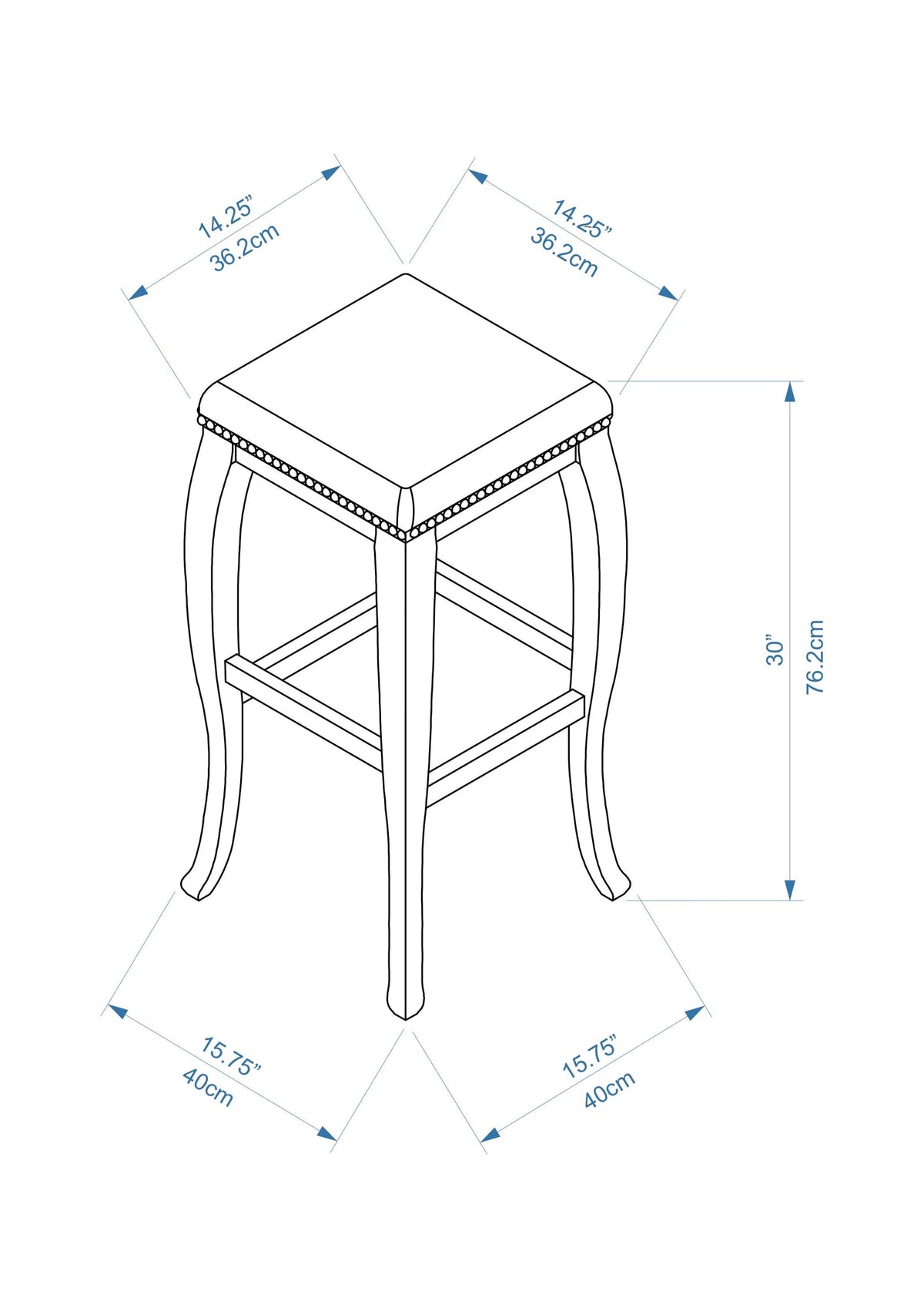 Backless Wood Bar Stool, 30" Seat Height E51837