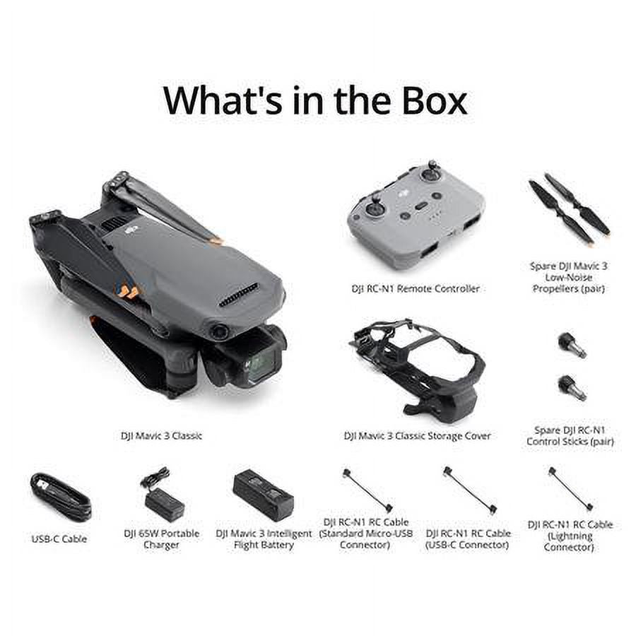 Mavic 3 Classic Drone with RC-N1 Remote Controller Bundle with 128GB microSD Card W5032