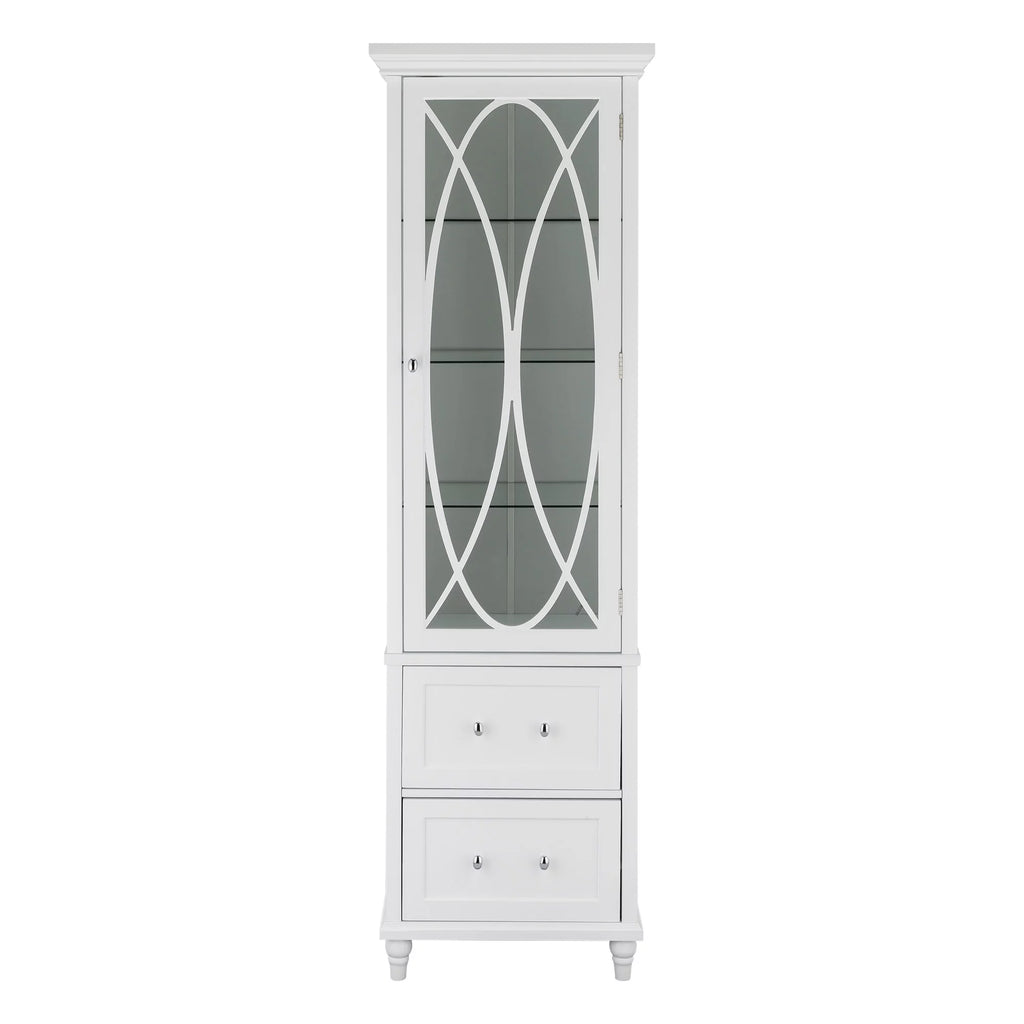 Wooden Bathroom Floor Cabinet 2 Drawer White A323