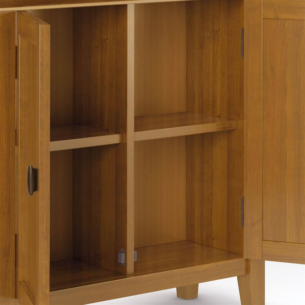Solid Wood Low Storage Cabinet in Light Golden Brown X825302