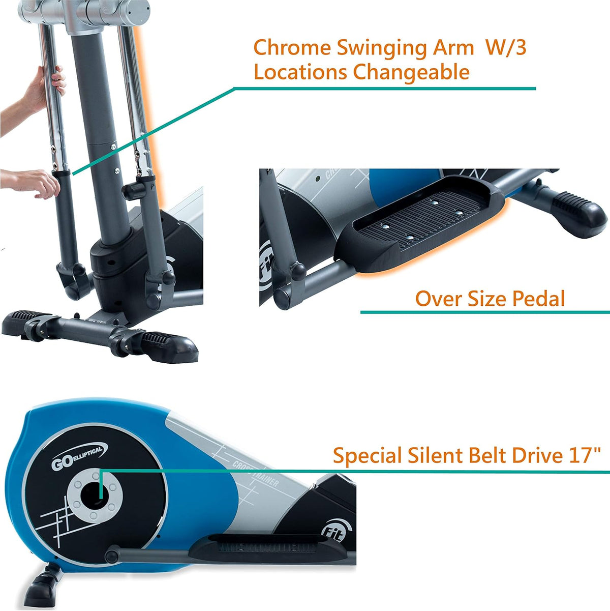 Elliptical Exercise Cross Trainer with Adjustable Arms and Pedals L5000