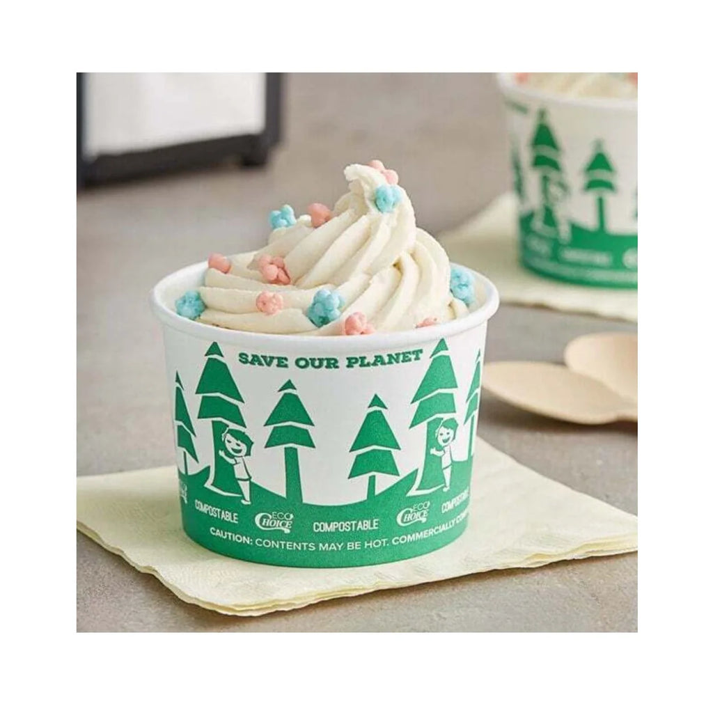 Ice Cream Maker with Compressor with Paper Food Cup 8 Ounce (25 Pack) O91160