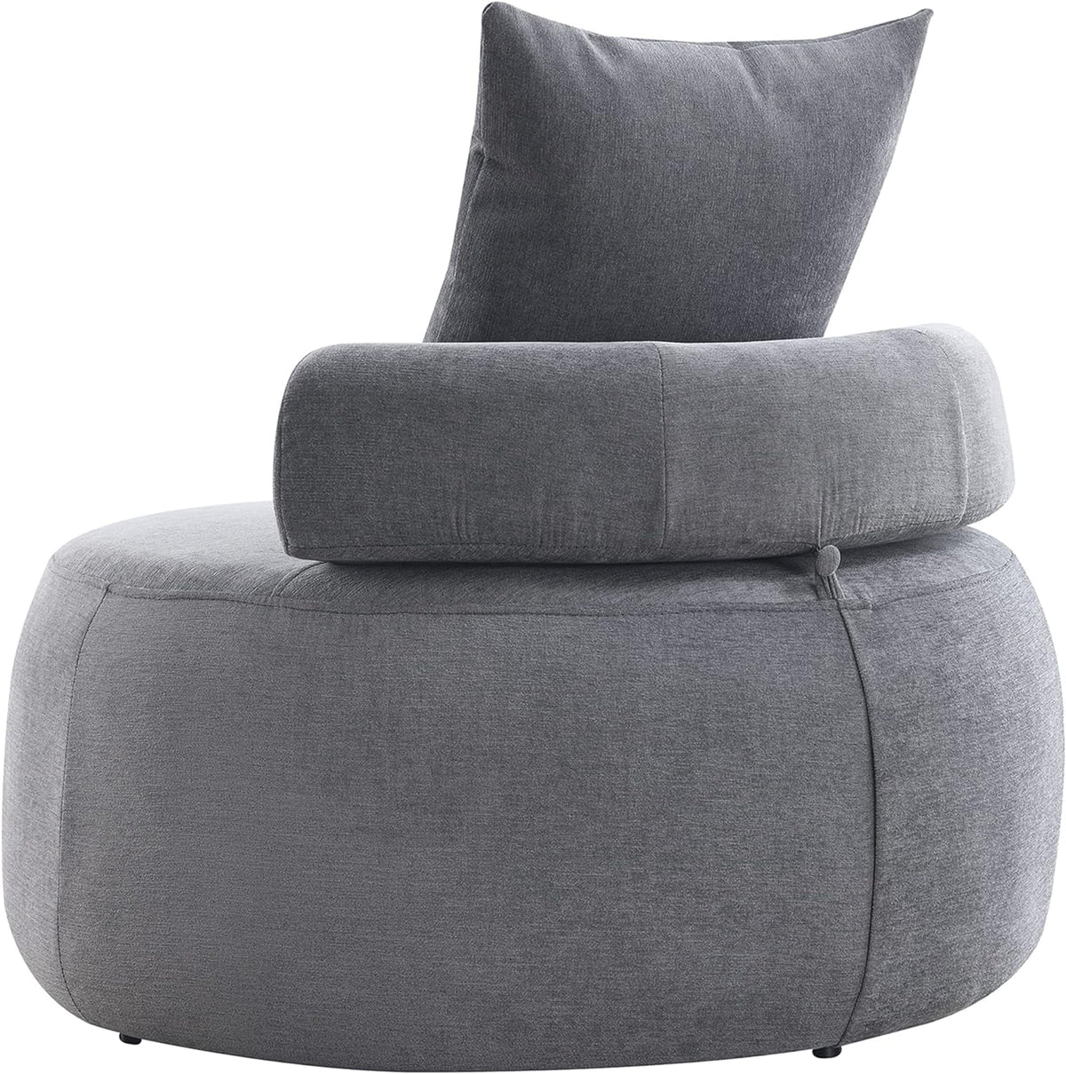 Light Gray Accent Barrel Chair with Pillow F540063