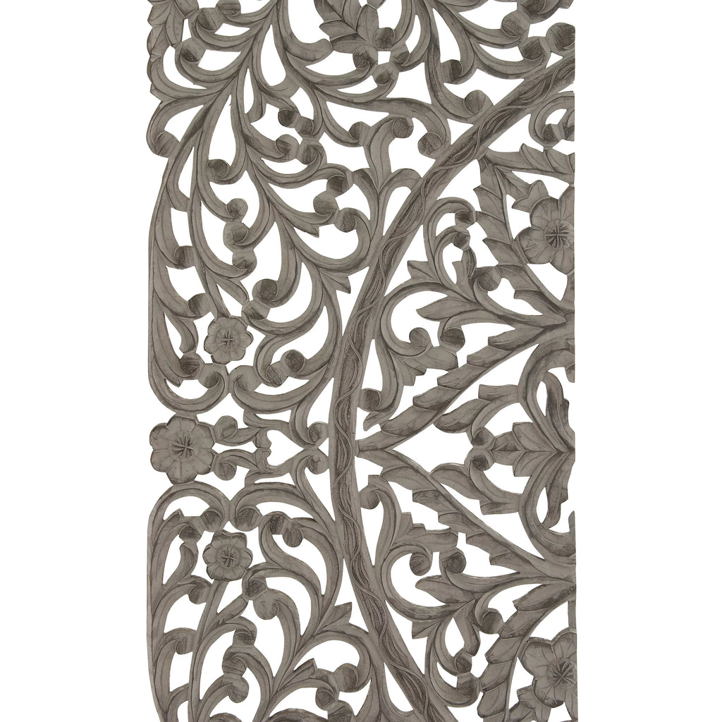 Handmade Gray Carved Floral Wall Décor, Set of 3 X41497