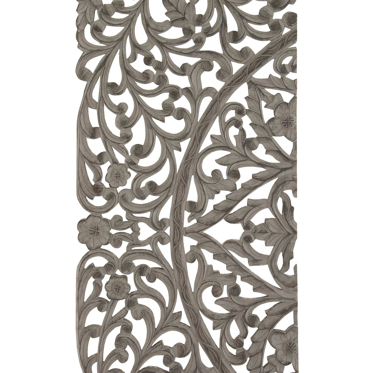 Handmade Gray Carved Floral Wall Décor, Set of 3 X41497