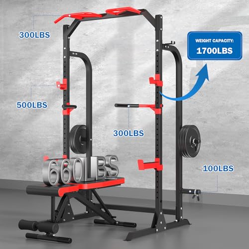 Power Cage Squat Rack with Bench N16393