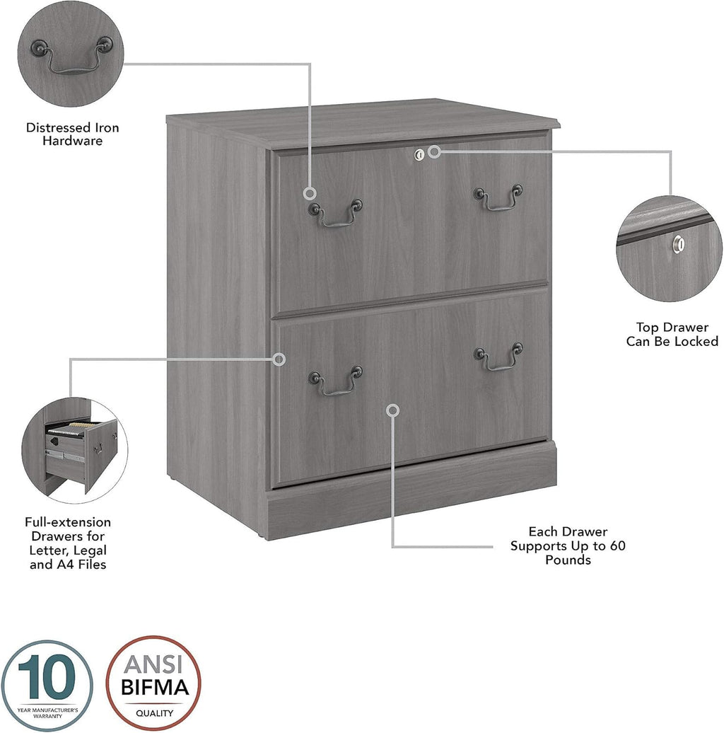 2 Drawer Lateral File Cabinet, Gray U76001