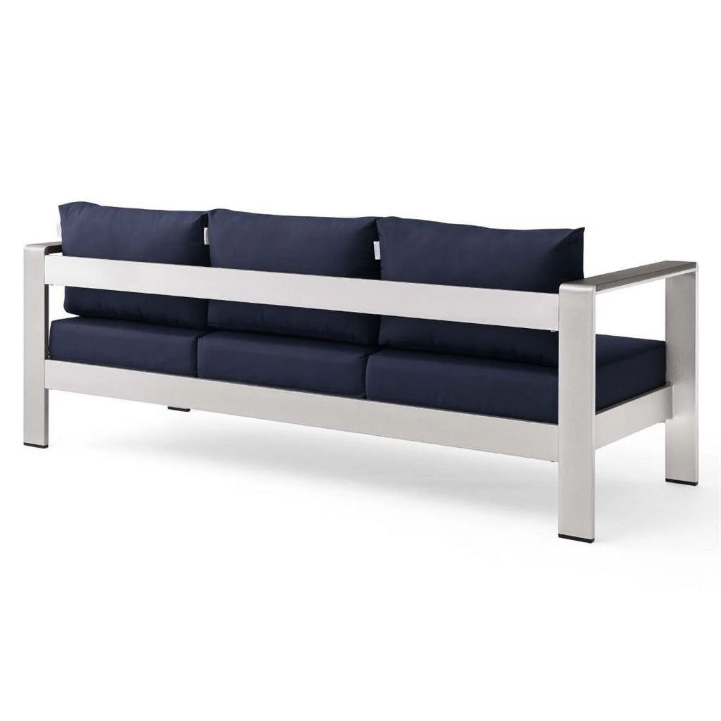 Aluminum Patio Sofa in Silver Navy E619634